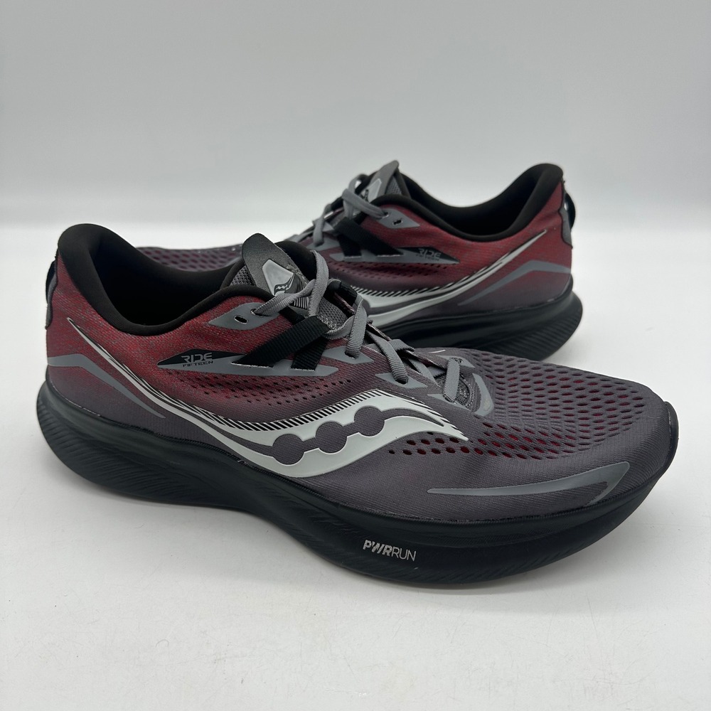 Saucony S20729-22 Mens 12 Shadow Red PWRRUN Cushioning Ride 15 Running Shoes